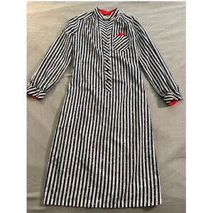 Vtg. Schrader Sports Petites Dress SZ 8 70s/80s  retro stripes new wave